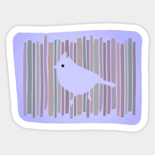 Cute Bird Silhouette Periwinkle Background Sticker